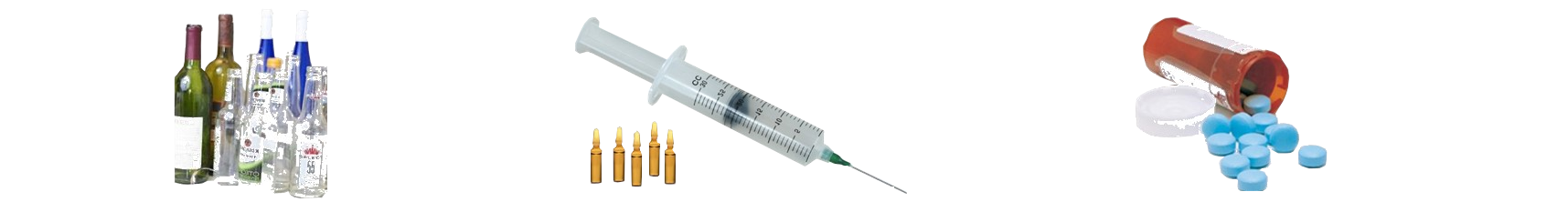 Collection of alcohol and drugs.